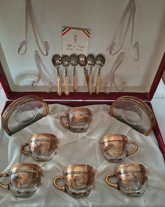 servizio caffè placcato oro