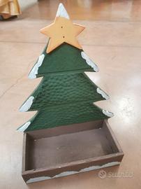 contenitore natalizio in legno