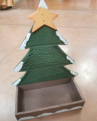 contenitore natalizio in legno