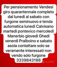 Attività ambulante mercati settimanali +furgone