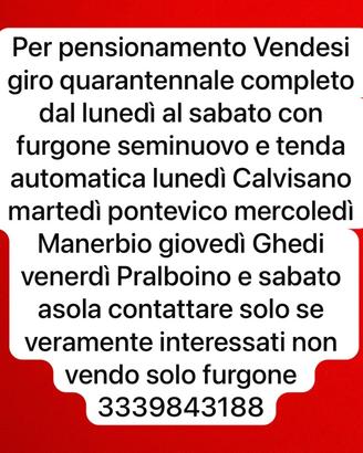 Attività ambulante mercati settimanali +furgone