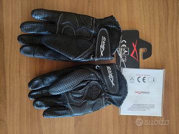 Guanti da motociclista in pelle nera,  misura L/10