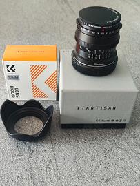 TTArtisan 50mm f/1.2 Canon RF+filtro UV e Paraluce