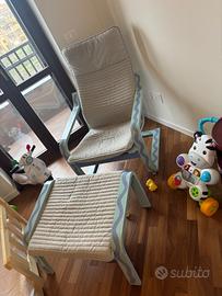 Poltrona ikea con poggiapiedi