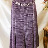 Gonna elegante Feste donna violetto Made in Italy