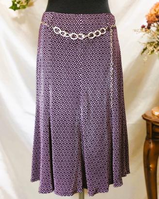 Gonna elegante Feste donna violetto Made in Italy