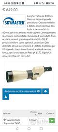 Cannocchiale Skymaster TK80 NUOVO SCATOLE E CUSTOD