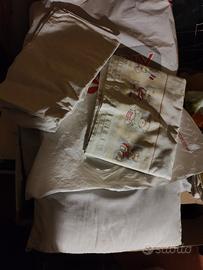 lenzuolo per lettino con sbarre con cuscino 