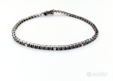Bracciale Tennis Oro nero Diamanti neri e bianchi