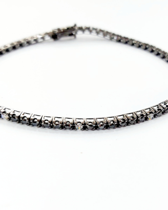 Bracciale Tennis Oro nero Diamanti neri e bianchi
