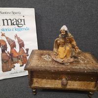 Statuina presepe vintage Re Magi Gaspare incenso d
