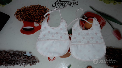 2pz bavetta rosa bianco punto croce tela Aida nuov