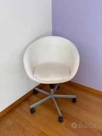 Sedia ufficio pelle bianca