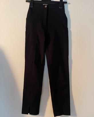 Pantaloni neri a sigaretta a vita alta taglia XS
