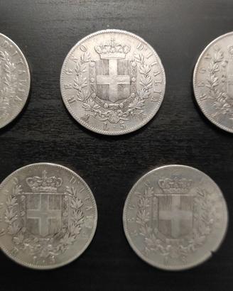 Lotto 5x 5 Lire “Scudone”, LEGGI LA DESCRIZIONE