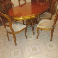 Tavolo antico complete di 6 sedie