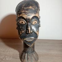Africana Etnica Scultura Lignea Patina Mozambico 