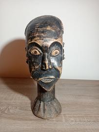 Africana Etnica Scultura Lignea Patina Mozambico 