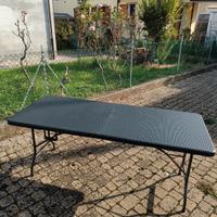 Tavolo da esterno richiudibile nero 75x180x75cm