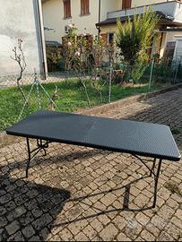 Tavolo da esterno richiudibile nero 75x180x75cm