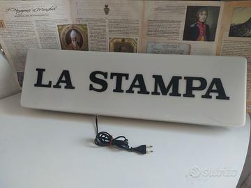 Insegna Luminosa anni 70 ex Edicola La Stampa vint