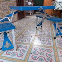 Tavolo pieghevole con 4 sedie valigetta 