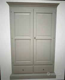 Armadio 2 Ante  battenti, 2 Cassetti bianco