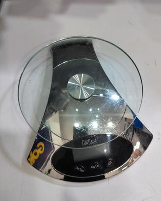 Bilancia elettronica cromata con vetro Eurostil
