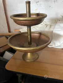 Alzatina/centrotavola vintage in ottone e rame