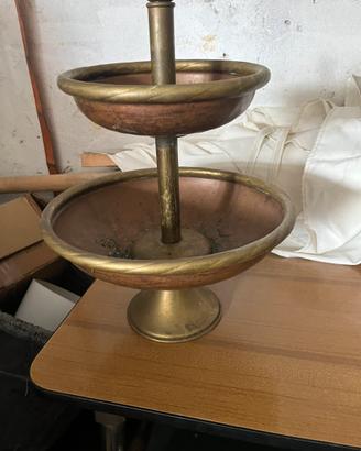 Alzatina/centrotavola vintage in ottone e rame