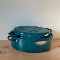 Pentola da forno in metallo smaltato Verde