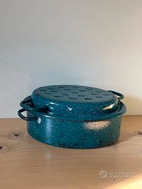 Pentola da forno in metallo smaltato Verde