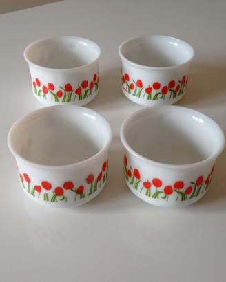 Set 4 Tazze da latte della vetreria Cerve vintage