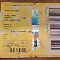 BIGLIETTO DA COLLEZIONE BLACK SABBATH VERONA 2016