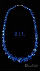 Collana vintage in argento e vetro Aurora 60s