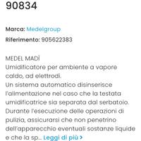 umidificatore per ambiente a vapore caldo