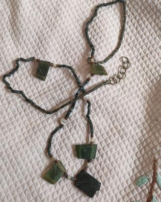 Collana con giada e pietre dure