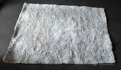 Tappeto Shaggy pelo lungo bianco 140x200