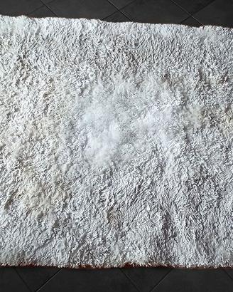 Tappeto Shaggy pelo lungo bianco 140x200