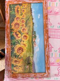 Set quadro con cornice girasoli