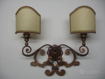 Lampada da Parete a 2 Luci - Ferro Battuto Vintage