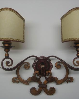 Lampada da Parete a 2 Luci - Ferro Battuto Vintage