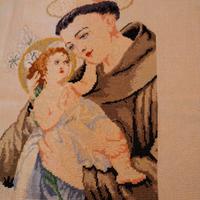 quadro Sant' Antonio a punto croce 
