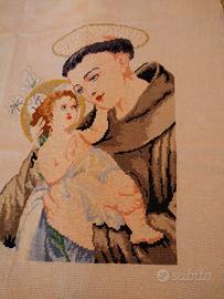 quadro Sant' Antonio a punto croce 