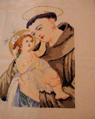 quadro Sant' Antonio a punto croce 
