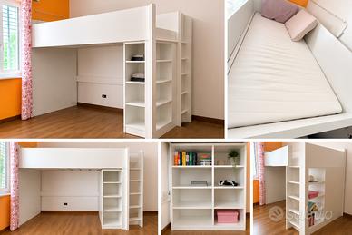 Letto a soppalco Ikea SMASTÅD con materasso