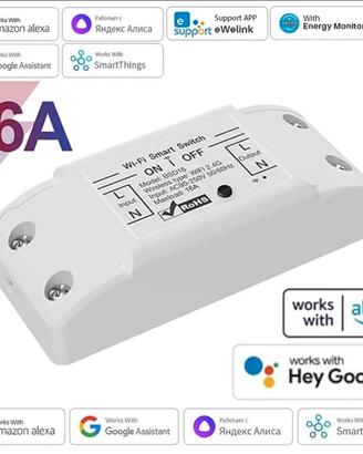 Interruttore Smart home wifi relè 16a 10a alexa