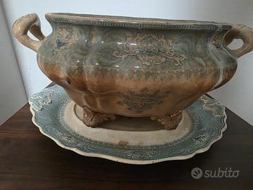 Zuppiera con sottopiatto DAVENPORT XIX sec.