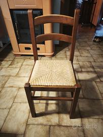 Set di 8 sedie in noce