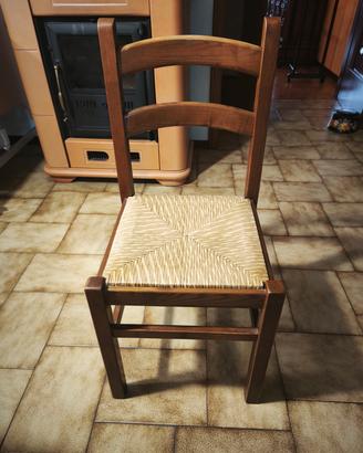 Set di 8 sedie in noce